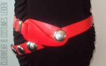 images/productimages/small/Rode riem met grote zilveren knopen studs, belt, ceintuur, rood, red.jpg